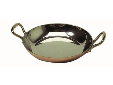 PLAT À OEUFS EN CUIVRE AVEC ANSES BRONZE MATFER 160MM