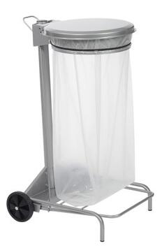 SUPPORT SAC À PÉDALE 110L COLLECROULE GRIS MÉTAL ROSSIGNOL HACCP