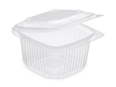 BOITE PP A COUVERCLE CHARNIERE 375CC TRANSLUCIDE C/18X50