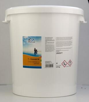 CHLORE STABILISÉ EN GRANULÉS POUR PISCINE - SEAU DE 25KG