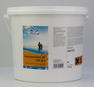 CHLORE STABILISÉ GALETS LONGUE DURÉE, T-GROSSTABLETTES 250G X 10KG
