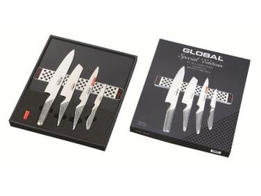 SET DE 4 COUTEAUX DE CUISINE GLOBAL MATFER AVEC BARRE