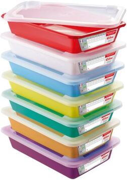 LOT DE 7 BACS MATFER AVEC COUVERCLES POUR PLATS TÉMOINS HACCP