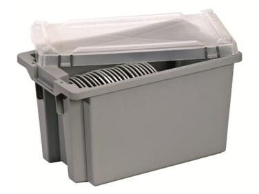 BAC ALIMENTAIRE RECTANGULAIRE GRIS AVEC COUVERCLE MATFER