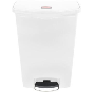 COLLECTEUR SLIM STEP-ON 90L PEDALE MODELE LARGE RESINE BLANC