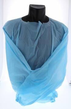 TABLIER AVEC MANCHES, CPE 30µ BLEU, 125X185CM, LOT DE 25