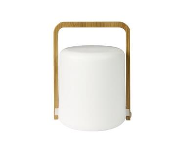 LANTERNE LED BAMBOU BLANC SATINÉ, 148X108MM, PACK DE 4
