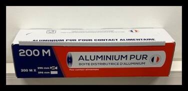 ALUMINIUM ROULEAU 200X0,29M 11µ BOITE DISTRIBUTRICE