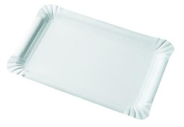 PLATEAU CARTON RECTANGULAIRE 130X200MM BLANC C/6X250