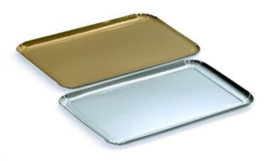 PLATEAU CARTON 280X420MM METALLISE ARGENT PAQUET X25