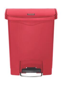 POUBELLE À PÉDALE SLIM STEP-ON 30L ROUGE - RÉSINE HAUT DE GAMME