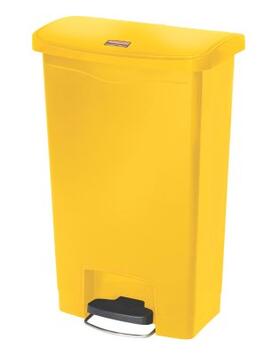 POUBELLE À PÉDALE RUBBERMAID 50L SLIM STEP-ON, JAUNE
