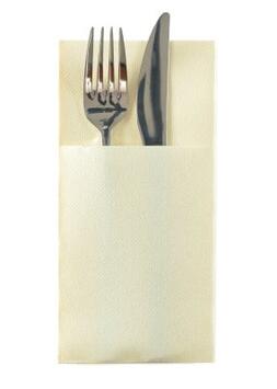 POCHETTE COUVERT EN SERVIETTE CELISOFT 40X40CM IVOIREC/10X50
