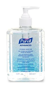 GEL HYDROALCOOLIQUE PURELL ADVANCED FLACON POMPE 500ML CX12