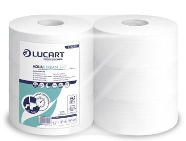 PAPIER TOILETTE JUMBO 340M AQUASTREAM BLANC 2PLIS X6