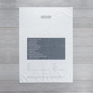 SAC A LINGE PE 60X40CM IMPRIME REF DE LA CHAMBRE BLC C/1000