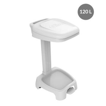 SUPPORT SAC 120L AVEC COUVERCLE BLANC