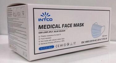MASQUE MEDICAL HAUTE FILTRATION BLEU TYPE IIR 3 PLIS BTEX50