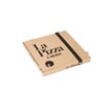 BOITE PIZZA CARTON BRUN DECOR 1 COULEUR 33X33X3,5CM PQT X100