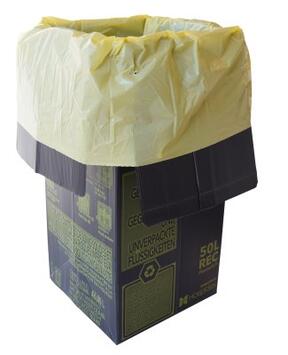 CARTON POUR DECHETS PLASTISAFE SAC 50L BAS PQT/10