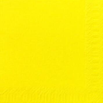 SERVIETTES OUATE 33X33, 2 PLIS, JAUNE - PACK DE 16X125