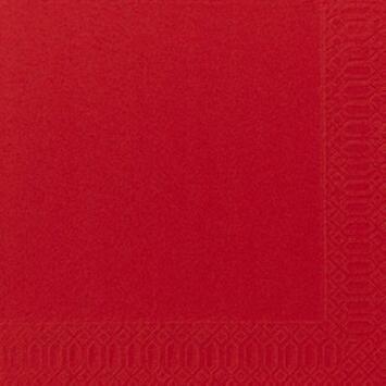 SERVIETTES OUATE ROUGE 2PLYS PLIAGE 33X33 CM (C/16X125) DUNI