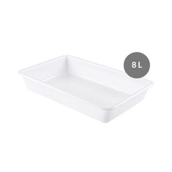 BAC PLASTIQUE PLAT 8L 485X335X75MM BLANC