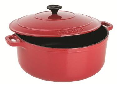 COCOTTE RONDE EN FONTE ROUGE MATFER D240MM