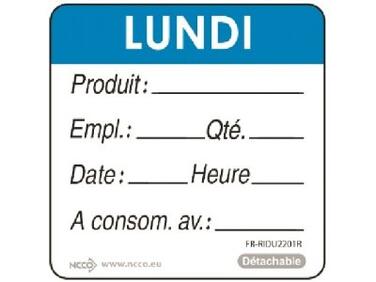 ÉTIQUETTES "LUNDI BLEU" MATFER - ROULEAU DE 500