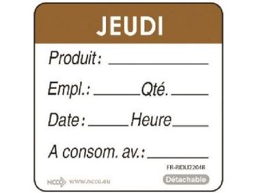 ÉTIQUETTE MARRON JEUDI MATFER - ROULEAU DE 500
