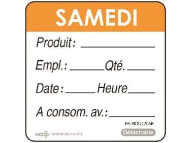 ÉTIQUETTES ORANGE SAMEDI MATFER - ROULEAU DE 500