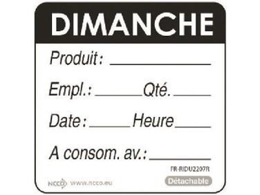 ÉTIQUETTE "DIMANCHE NOIR" MATFER - ROULEAU DE 500