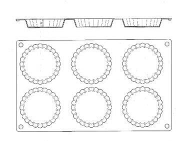 MOULE GASTROFLEX MATFER POUR 6 TARTELETTES - USTENSILES DE PÂTISSERIE