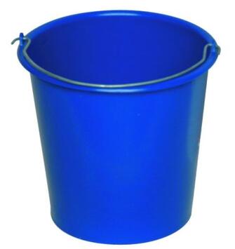 SEAU PLASTIQUE 10L ROND SOUPLE BLEU AVEC ANSE METAL