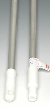 MANCHE ALIMENTAIRE ALUMINIUM ANODISE 1.40M D25MM POIGNEE BLC