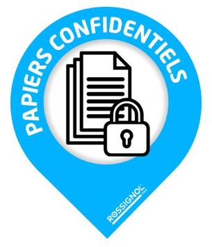 LOT DE 10 STICKERS VINYLE BRILLANT "GOUTTES TRI" POUR PAPIERS CONFIDENTIELS - BLEU