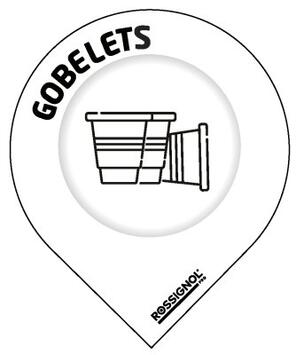 LOT DE 10 STICKERS "GOBELETS" EN VINYLE BLANC POUR ACCESSOIRES