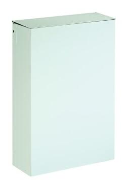 POUBELLE MURALE BLANKA 20L AVEC ÉTRIER, BLANC, ACIER ANTI-UV