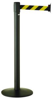 BARRIÈRES RETRACTABLES 3M SUR SOCLE GRIS/NOIR/JAUNE - LOT DE 2