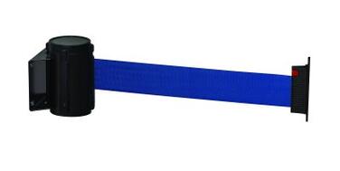 BARRIÈRE MURALE GRISE AVEC SANGLE RÉTRACTABLE 3M ET MANCHE BLEU