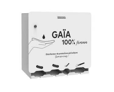 DISTRIBUTEUR HYGIÉNIQUE PÉRIODIQUE ROSSIGNOL GAIA 4 COMPARTIMENTS BLANC