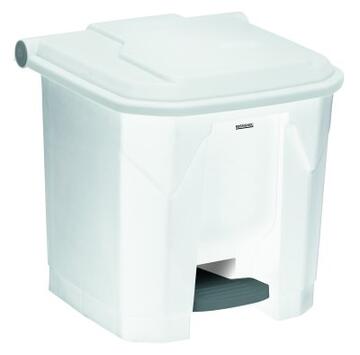 POUBELLE À PÉDALE UTILE 30L EN POLYPROPYLÈNE BLANC