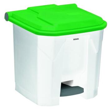 POUBELLE À PÉDALE UTILO 30L BLANC/VERT - POLYPROPYLÈNE