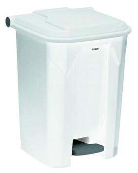 POUBELLE À PÉDALE UTILO BLANC - POLYPROPYLÈNE 50L