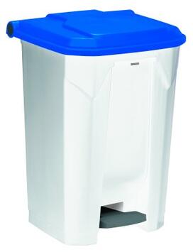 POUBELLE À PÉDALE UTILO 80L BLANC/BLEU EN POLYPROPYLÈNE