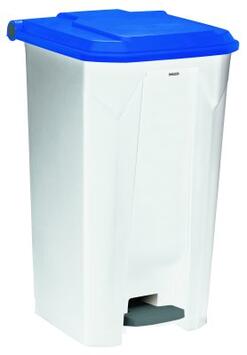 POUBELLE À PÉDALE UTILO 100L BLANC/BLEU - POLYPROPYLÈNE