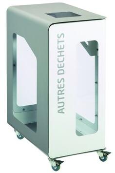 BORNE DE TRI 90L VIGIPIRATE À ROULETTES SANS SERRURE - BLANC/VERT