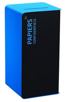 STATION DE TRI SÉLECTIF 40L SERRURE ET DÉFLECTEUR GRIS/BLEU