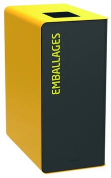 STATION DE TRI SÉLECTIF 65L CUBATRI GRIS ET JAUNE POUR EMBALLAGES