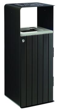CORBEILLE DE TRI ACIER EXTREME 110L GRIS - FIXATION SOL POSSIBLE